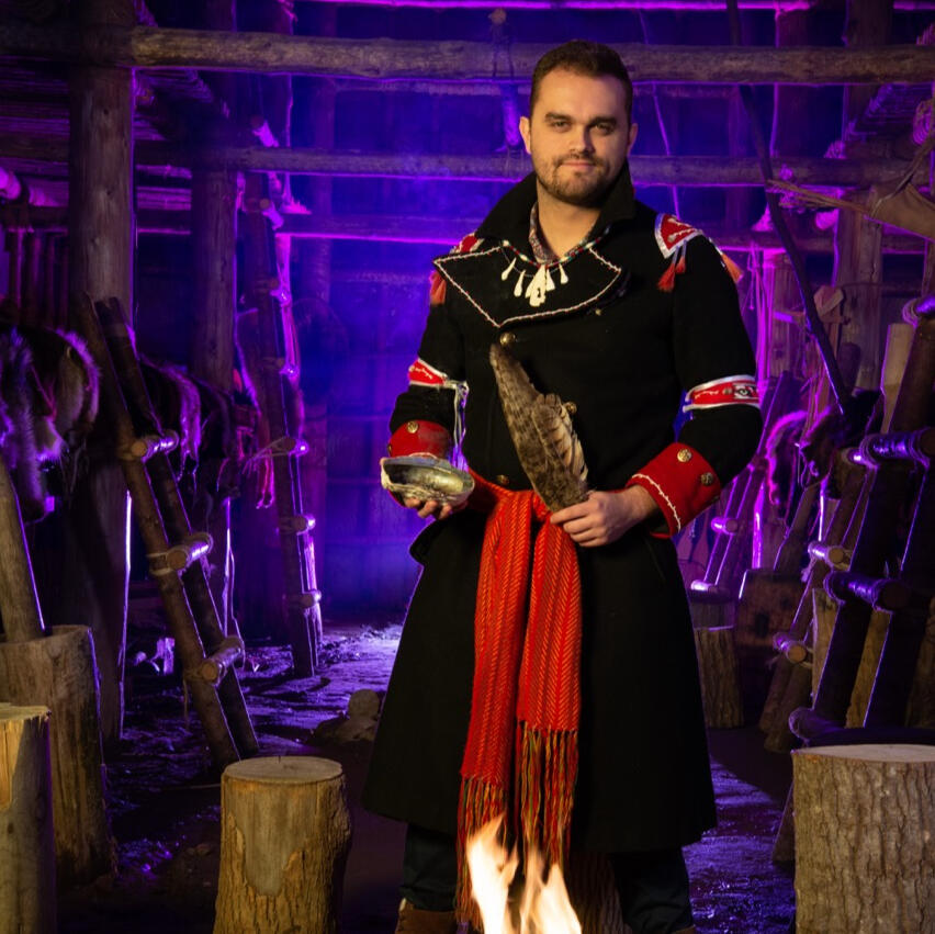 Dominic Ste-Marie in a long house